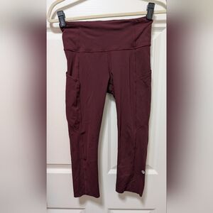 Lululemon Fast and Free Crop II 19" *Non-Reflective Garnet Red Size 6